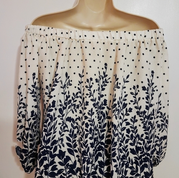Miley And Molly Floral Dot Off The Shoulder Top Large - Picture 6 of 12